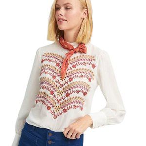 🗝Anthro Meadow Rue Daphne Embroidered Blouse Top